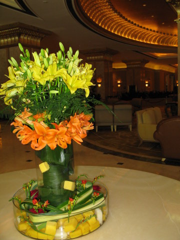 Creative flower arrangement Emirates Palace Hotel Abu Dhabi Creative flower arrangement Emirates Palace Hotel Abu Dhabi