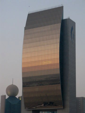 Etisilat and Dubai National Bank Buildings on Dubai Creek Etisilat and Dubai National Bank Buildings on Dubai Creek