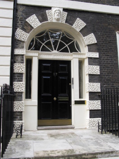 One of the duplicate-styled doorways on Bedford Square Bloomsbury One of the duplicate-styled doorways on Bedford Square Bloomsbury