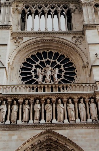 Paris Notre Dame Cathedral Saints and Rose Window Paris Notre Dame Cathedral Saints and Rose Window