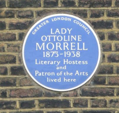 Plaque commemorating Lady Otteline Morrell Bloomsbury London Plaque commemorating Lady Otteline Morrell Bloomsbury London