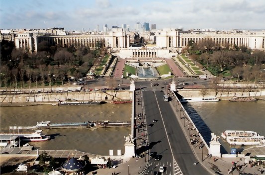 View towards Trocadero from the Eiffel Tower First Viewing Platform View towards Trocadero from the Eiffel Tower First Viewing Platform