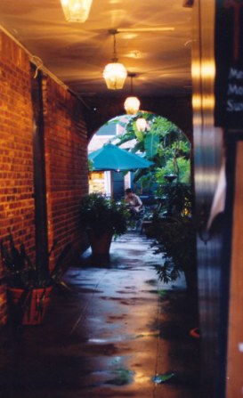 Alley to courtyard in the French Quarter New Orleans