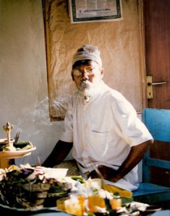 Bali village wedding priest