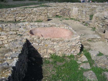 Bath in ruins of a Kerkouane house in Tunisia