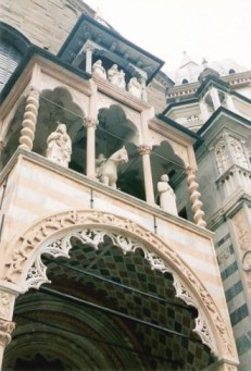 Bergamo Alta Santa Maria Maggiore church portico 