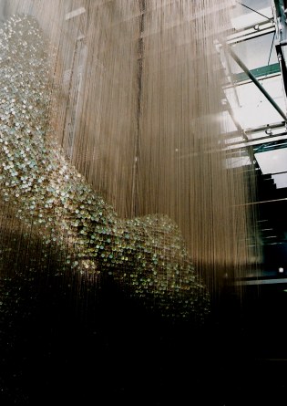 Thomas Heatherwick's Bleigiessen in London - wire curtain and glass beads