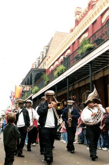 Brass band at Krewe of Barkus Parade New Orleans