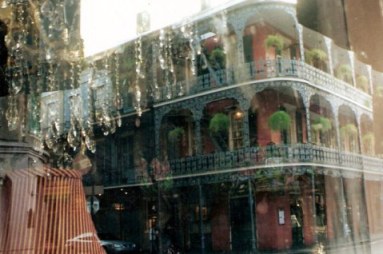 Chandelier fringed view in the French Quarter New Orleans