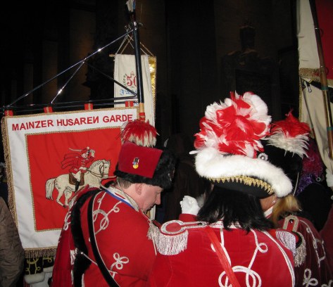 Mainz Carnival Sunday Hussars in cathedral