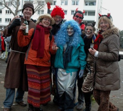 Mainz Germany Carnival parade new friends