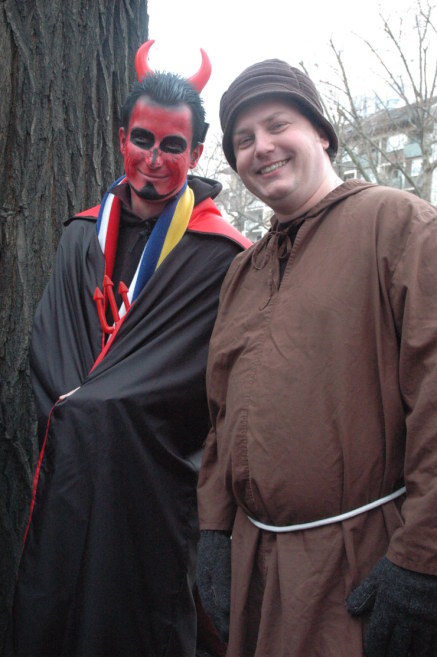 Mainz Germany Carnival monk and devil