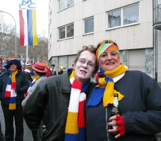 Mainz Germany Carnival wrapped in Fastnacht scarves