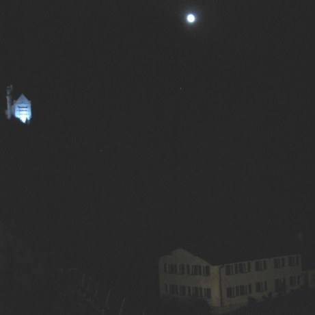 Neuschwanstein Castle in the moonlight and mist