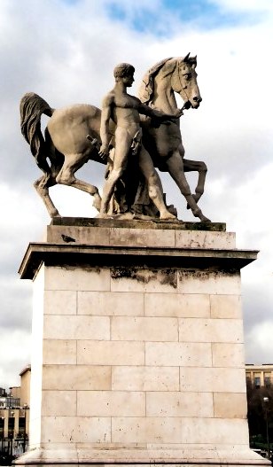 Statue of Roman Soldier and Horse Trocadéro Gardens Paris Statue of Roman Soldier and Horse Trocadéro Gardens Paris