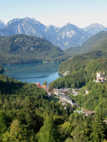 View of Hohenschwangau from Neuschwanstein Castle Bavaria