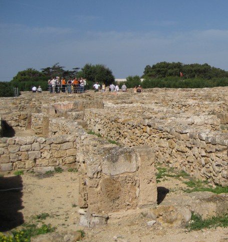 Viewing point for tour of Kerkouane ruins in Tunisia