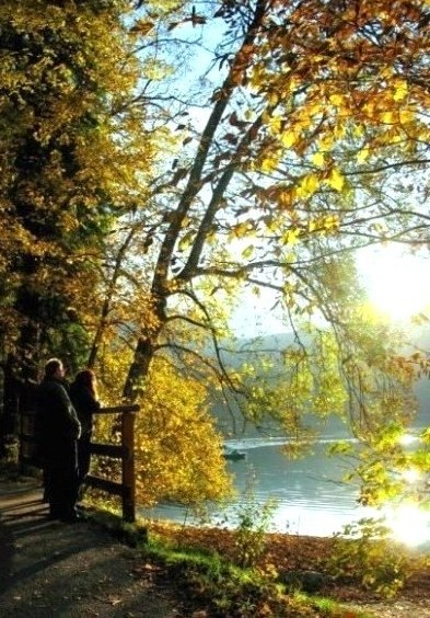 Walkers beside the Alpsee Bavaria