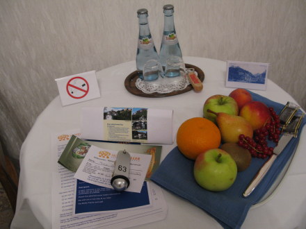 Welcome fruit platter in Hotel Müller Hohenshwangau
