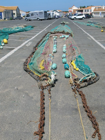 Île d’Oléron port of La Cotinière nets laid out