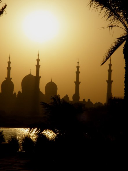 Abu Dhabi Grand Mosque from Queryat Al Beri pier