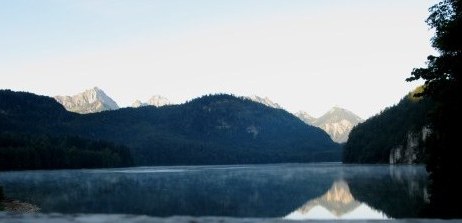 Alpsee at Hohenschwangau in Bavaria at dawn