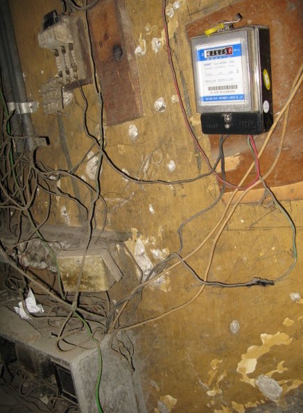 Apartment house central wiring and meter Havana Cuba