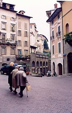 Three ladies in the square Bergamo