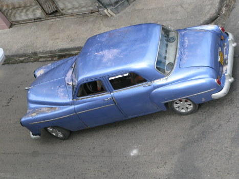 Blistered paintwork on classic car in Havana Cuba
