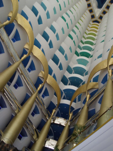 Burj Al Arab Dubai looking upwards from the atrium