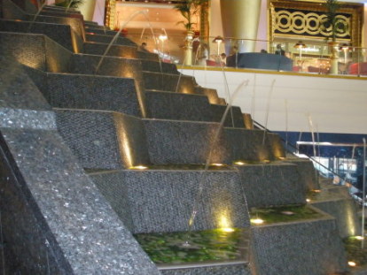 Fountain beside escalators at Burj Al Arab Dubai