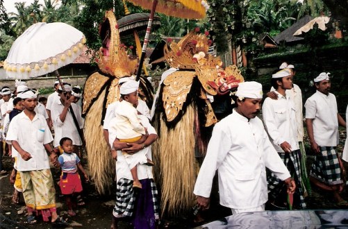 Ceremonial procession Petulu in Bali