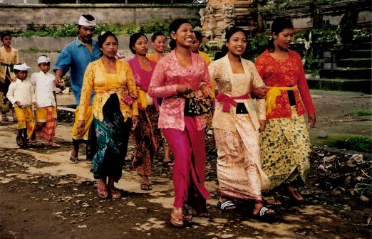 Ceremonial procession of ladies of Village of White Herons Bali