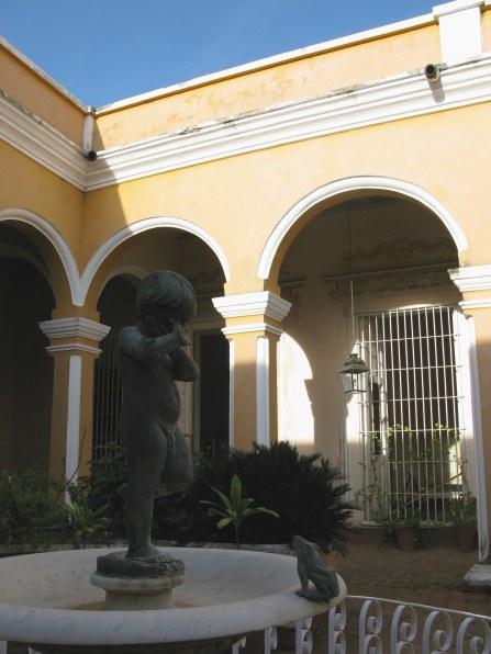 Cherub and frog fountain Palacio Cantero Trinidad de Cuba