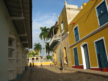 Colourful houses off Plaza Mejor Trinidad de Cuba