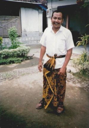 Correctly tied sarong for Balinese man