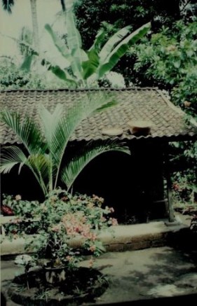 Courtyard of mountain village house in Bali