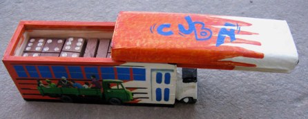 Cuban domino box in shape of bus