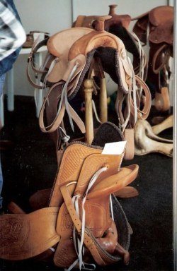 Cuban stock saddle display – Agricultural Fair – Havana