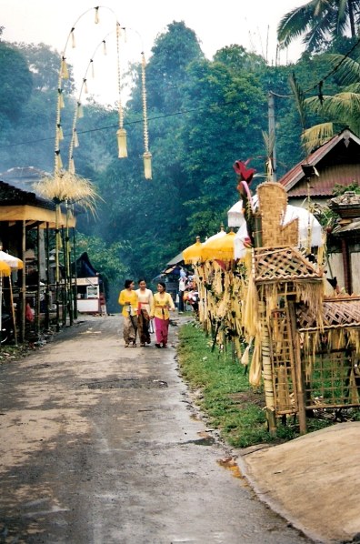 Decorated streets of the Village of White Herons Bali