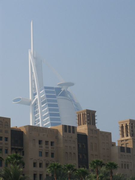 Dubai Madinat Jumeirah wind towers nd  Burj Al Arab 