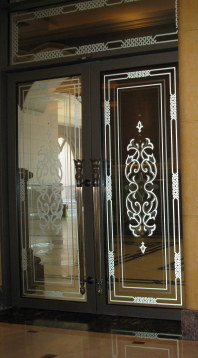 Entrance doors to Emirates Palace Hotel Abu Dhabi