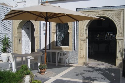 Entrance to restaurant in Hammamet Tunisia