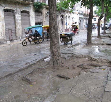 Eroded footpaths Havana Cuba