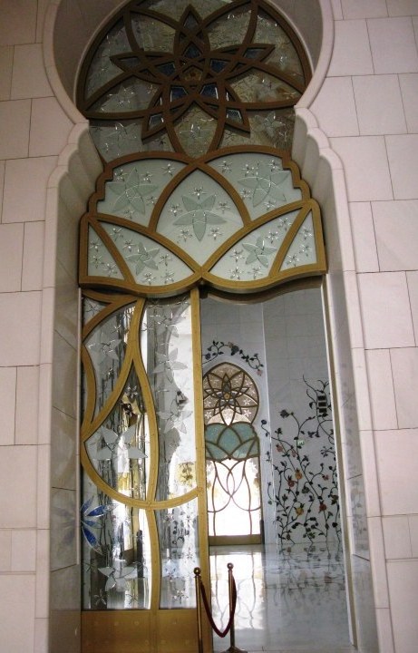Grand mosque Abu Dhabi glass door