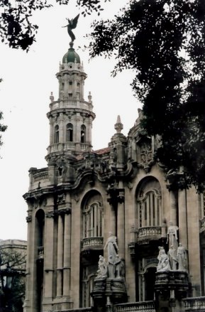 Havana Angel above façade of Gran Teatro - Habana Viejo