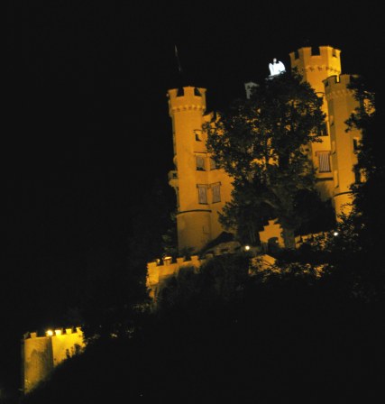 Hohenschwangau castle at night