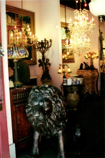 Lion in antique shop in the French Quarter New Orleans