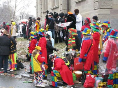 Mainz Carnival Parade Clown Family