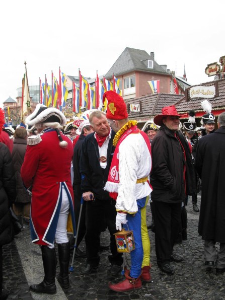 Mainz Carnival Sunday Bajass jester with friend